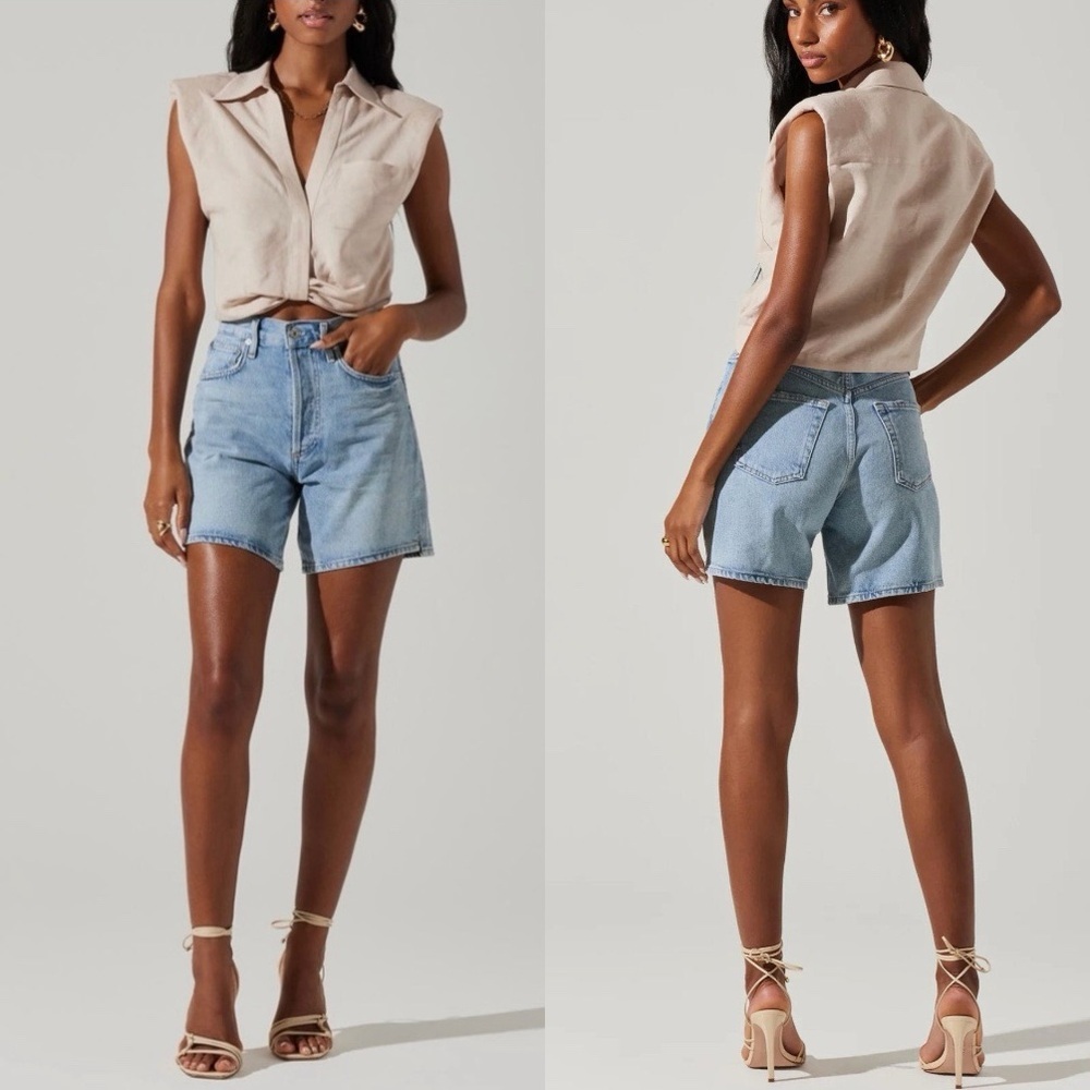 ASTR the Label Kathlynn Sleeveless Crop Top in Khaki - Size Small - Picture 13 of 16